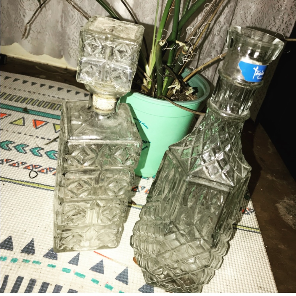 Vintage glass bottles